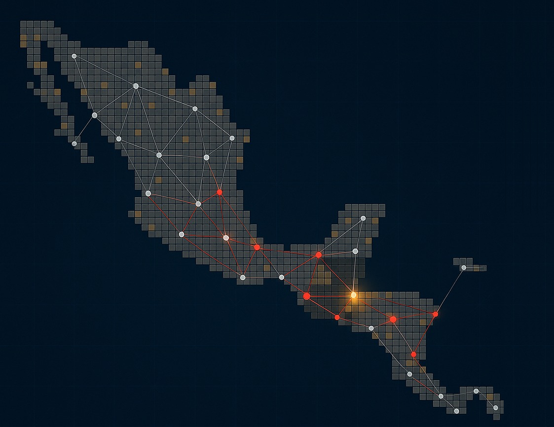 Mapa regional de operaciones de Cerritos & CIA